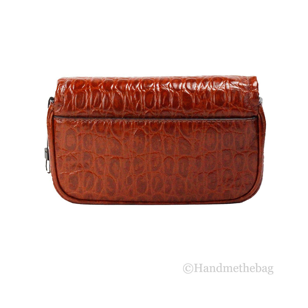 Marc Jacobs The Mini Shoulder Bag Spice Brown Embossed Leather Crossbody Bag