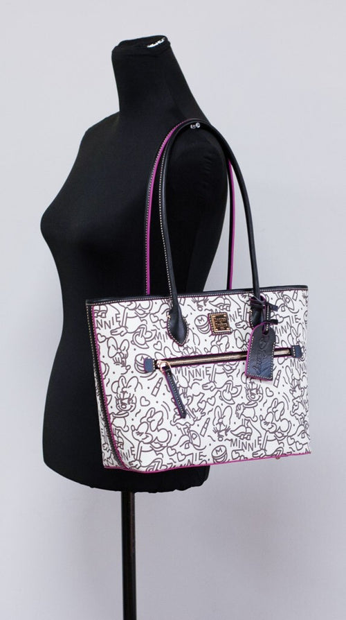 Dooney & Bourke Disney Medium Minnie Mouse Line Art Coated Cotton Tote Handbag