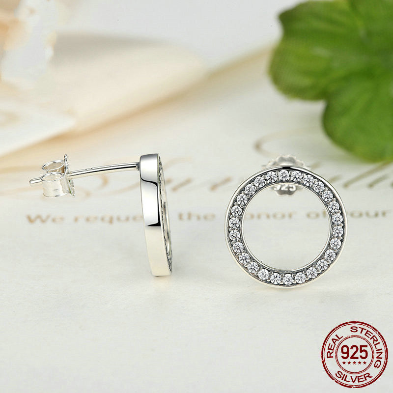 S925 Vintage Round Earrings In Sterling Silver