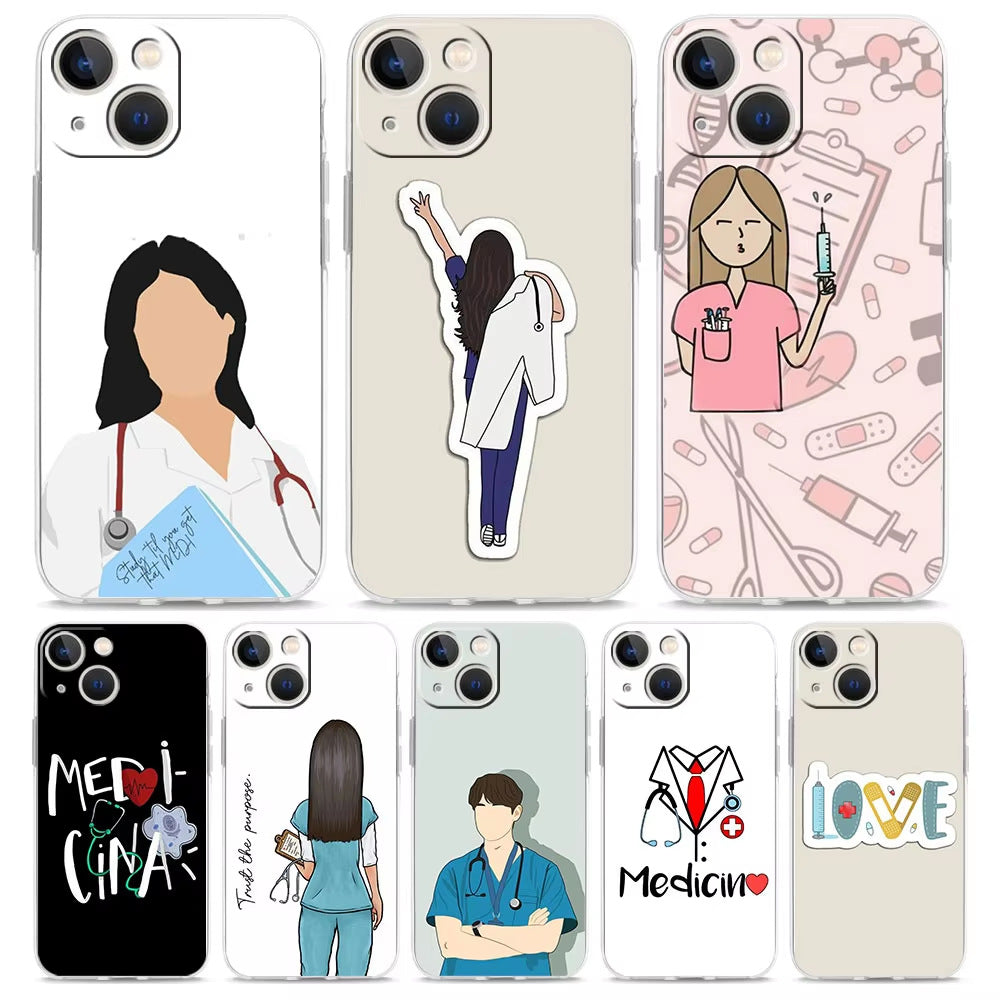 Cute Cartoon Doctor And Nurse Phone Case