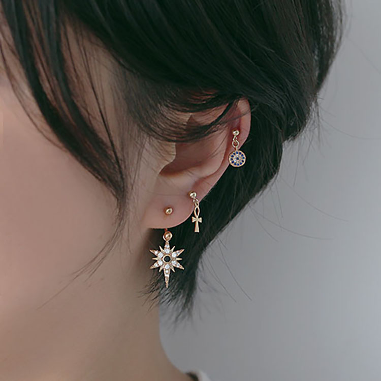 Gold fine needle screw U-shaped ear nail