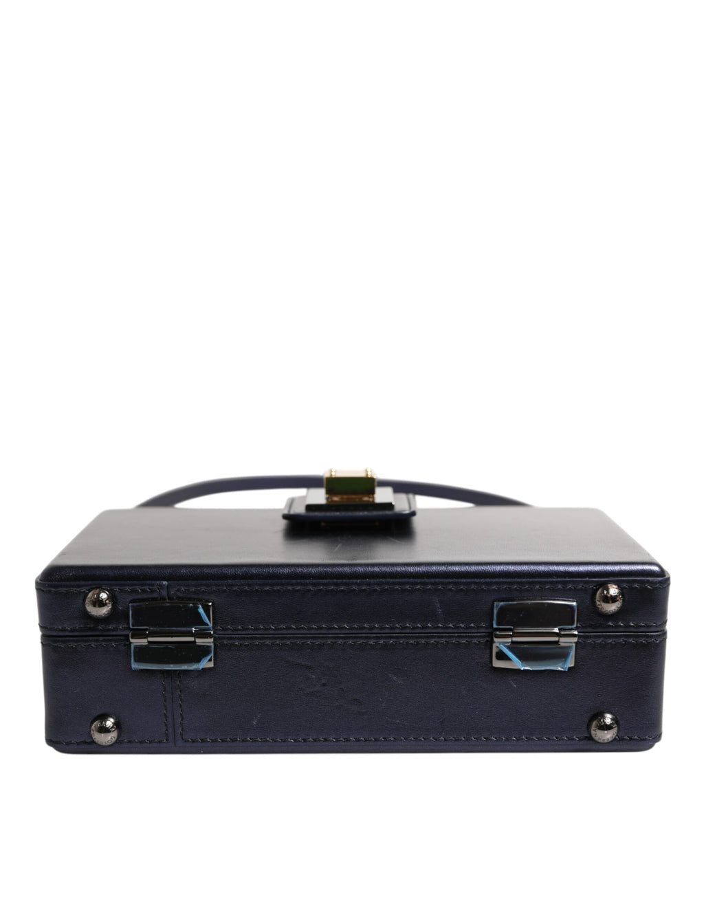 Dolce & Gabbana Blue DG BOX Lambskin Leather Crossbody Strap Bag