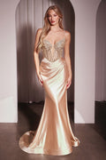 Crystal & Satin Fitted Dress